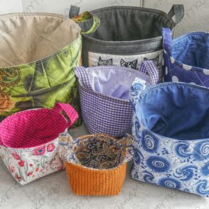 PDF Fabric Basket Sewing Pattern: 7 Sizes, Sewing Tutorial on Youtube,  (A4/US Letter)