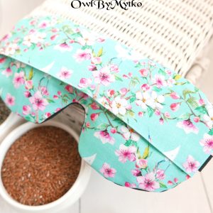 Cranes Weighted Eyepatch – Washable Cover, Adjustable Sleep Mask, Aromatherapy with Lavender & Flaxseed