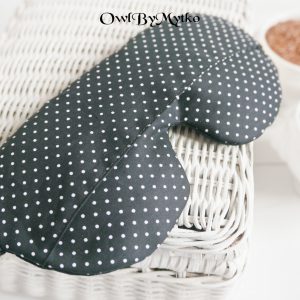 Dots on Black Weighted Eyepatch – Washable Cover, Adjustable Sleep Mask, Aromatherapy with Lavender & Flaxseed