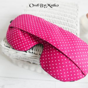 Dots on Red Weighted Eyepatch – Washable Cover, Adjustable Sleep Mask, Aromatherapy with Lavender & Flaxseed