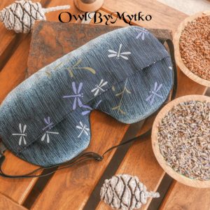 Dragonfly Weighted Eyepatch – Washable Cover, Adjustable Sleep Mask, Aromatherapy with Lavender & Flaxseed
