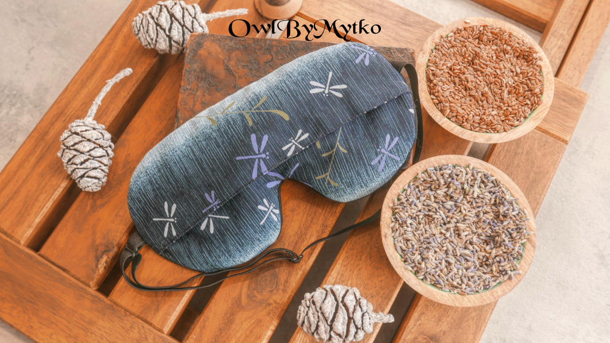 Dragonfly Weighted Eyepatch – Washable Cover, Adjustable Sleep Mask, Aromatherapy with Lavender & Flaxseed - Image 2