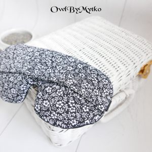 Floral Weighted Eyepatch – Washable Cover, Adjustable Sleep Mask, Aromatherapy with Lavender & Flaxseed
