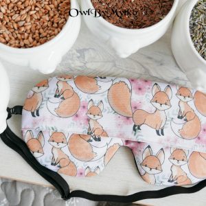 Fox Weighted Eyepatch – Washable Cover, Adjustable Sleep Mask, Aromatherapy with Lavender & Flaxseed