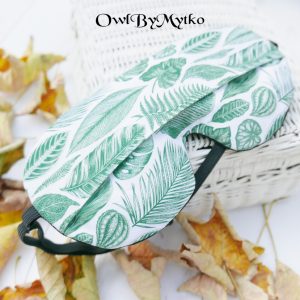 Leaves Horizontal Eyepatch – Washable Cover, Adjustable Sleep Mask, Aromatherapy with Lavender & Flaxseed