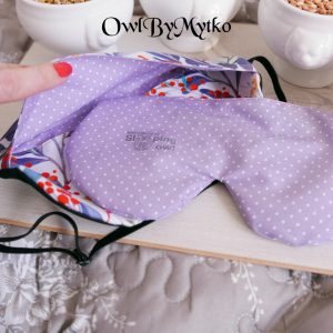 Blue Leaves Weighted Eyepatch – Washable Cover, Adjustable Sleep Mask, Aromatherapy with Lavender & Flaxseed