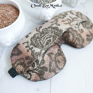 Looks Like Lace Weighted Eyepatch – Washable Cover, Adjustable Sleep Mask, Aromatherapy with Lavender & Flaxseed
