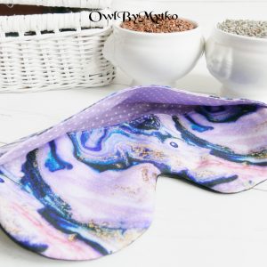 Marble Weighted Eyepatch – Washable Cover, Adjustable Sleep Mask, Aromatherapy with Lavender & Flaxseed