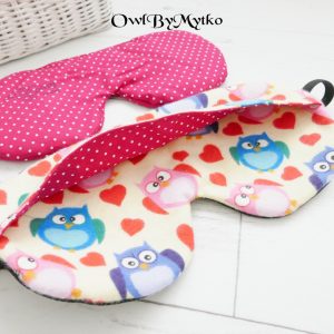 Owls Weighted Eyepatch – Washable Cover, Adjustable Sleep Mask, Aromatherapy with Lavender & Flaxseed