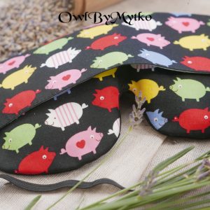 Pig Weighted Eyepatch – Washable Cover, Adjustable Sleep Mask, Aromatherapy with Lavender & Flaxseed