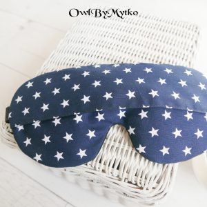 Stars on Navy Weighted Eyepatch – Washable Cover, Adjustable Sleep Mask, Aromatherapy with Lavender & Flaxseed