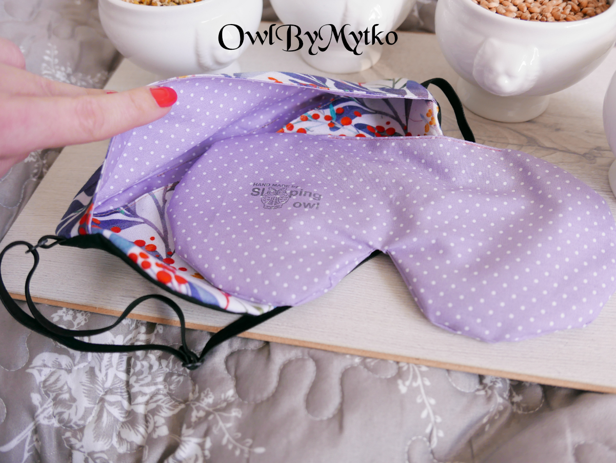 Blue Leaves Weighted Eyepatch – Washable Cover, Adjustable Sleep Mask, Aromatherapy with Lavender & Flaxseed - Image 2