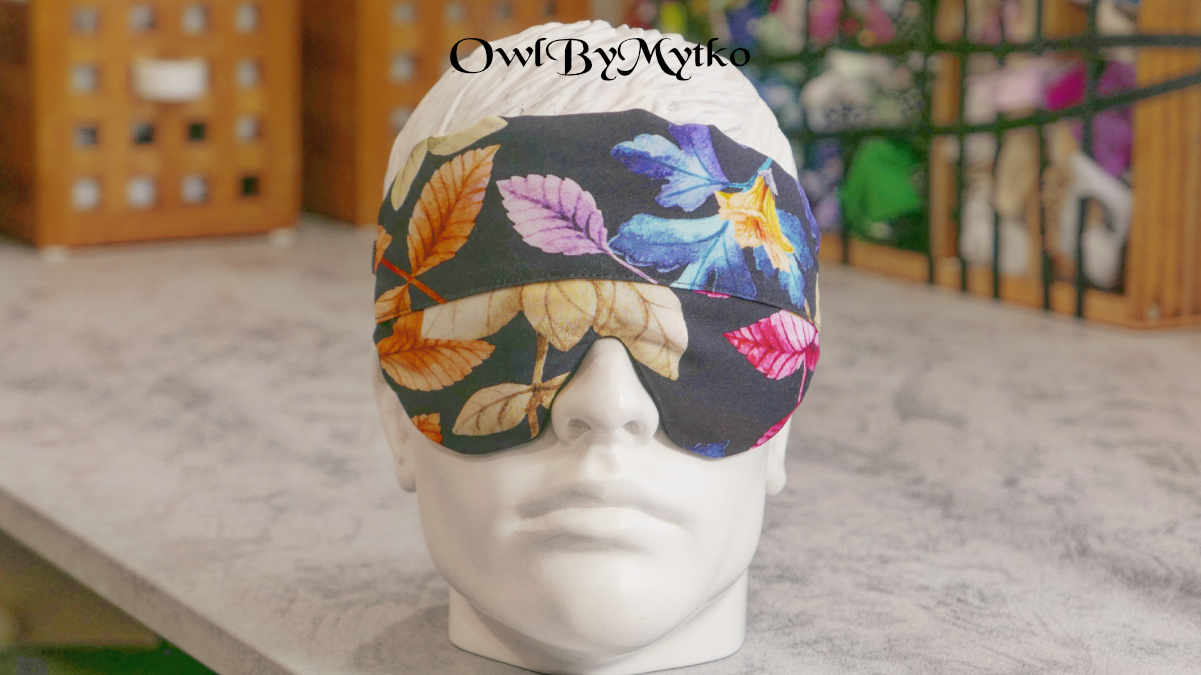 Leaves Colorful Weighted Eyepatch – Washable Cover, Adjustable Sleep Mask, Aromatherapy with Lavender & Flaxseed (Copy) (Copy) - Image 3