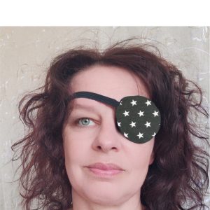 3D Adjustable Cotton Eye Patch Stars on Black Design | Amblyopia & Astigmatism Eye Cover