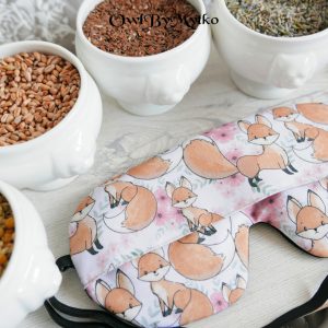 Fox Weighted Eyepatch – Washable Cover, Adjustable Sleep Mask, Aromatherapy with Lavender & Flaxseed
