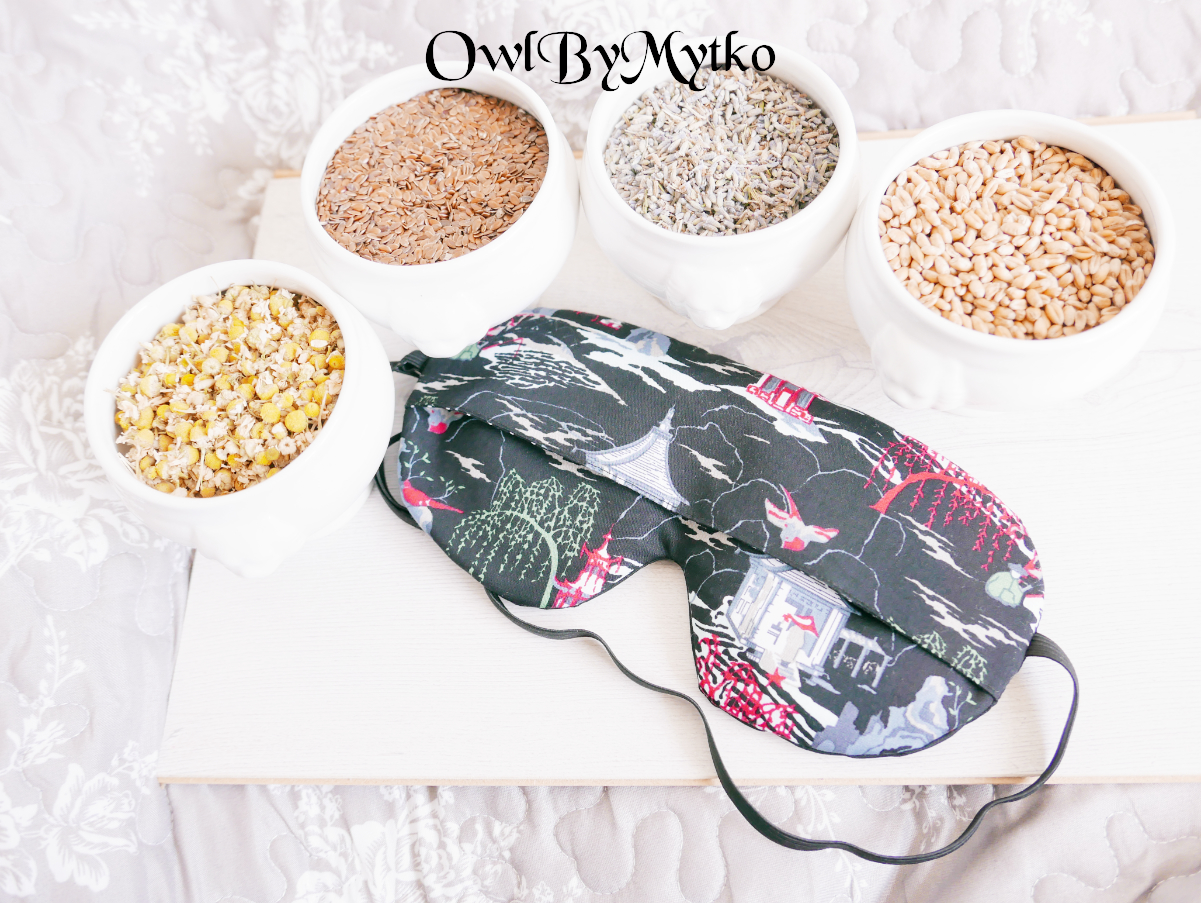 Chines Garden Weighted Eyepatch – Washable Cover, Adjustable Sleep Mask, Aromatherapy with Lavender & Flaxseed - Image 5