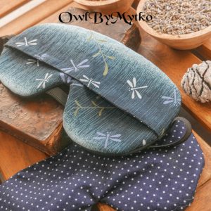 Dragonfly Weighted Eyepatch – Washable Cover, Adjustable Sleep Mask, Aromatherapy with Lavender & Flaxseed