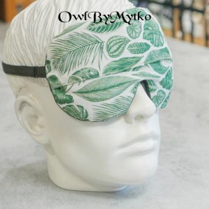 Leaves Horizontal Eyepatch – Washable Cover, Adjustable Sleep Mask, Aromatherapy with Lavender & Flaxseed