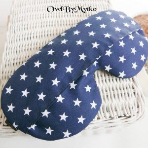 Stars on Navy Weighted Eyepatch – Washable Cover, Adjustable Sleep Mask, Aromatherapy with Lavender & Flaxseed