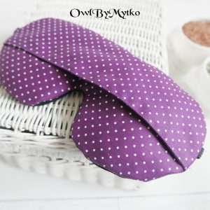 Dots on Purple Weighted Eyepatch – Washable Cover, Adjustable Sleep Mask, Aromatherapy with Lavender & Flaxseed
