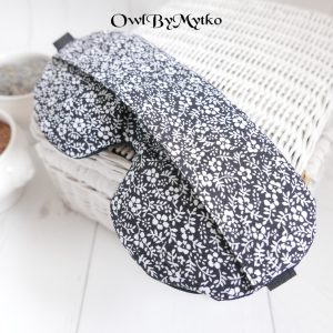 Floral Weighted Eyepatch – Washable Cover, Adjustable Sleep Mask, Aromatherapy with Lavender & Flaxseed