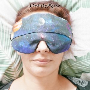 Space Weighted Eyepatch – Washable Cover, Adjustable Sleep Mask, Aromatherapy with Lavender & Flaxseed