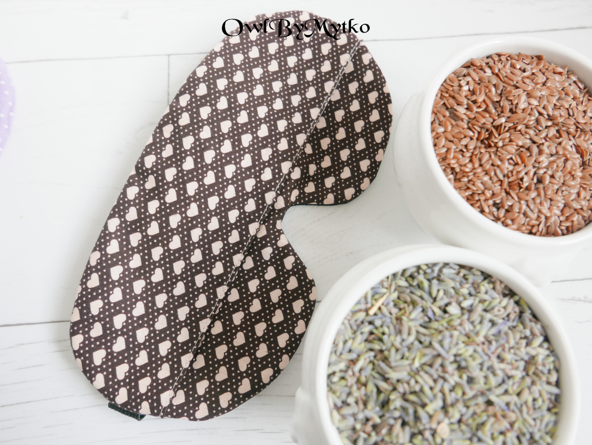 Hearts Weighted Eyepatch – Washable Cover, Adjustable Sleep Mask, Aromatherapy with Lavender & Flaxseed - Image 5