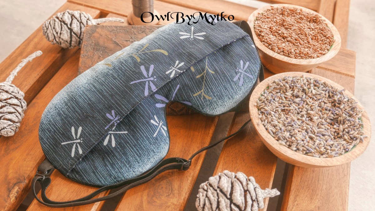 Dragonfly Weighted Eyepatch – Washable Cover, Adjustable Sleep Mask, Aromatherapy with Lavender & Flaxseed - Image 3