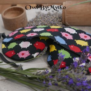Pig Weighted Eyepatch – Washable Cover, Adjustable Sleep Mask, Aromatherapy with Lavender & Flaxseed