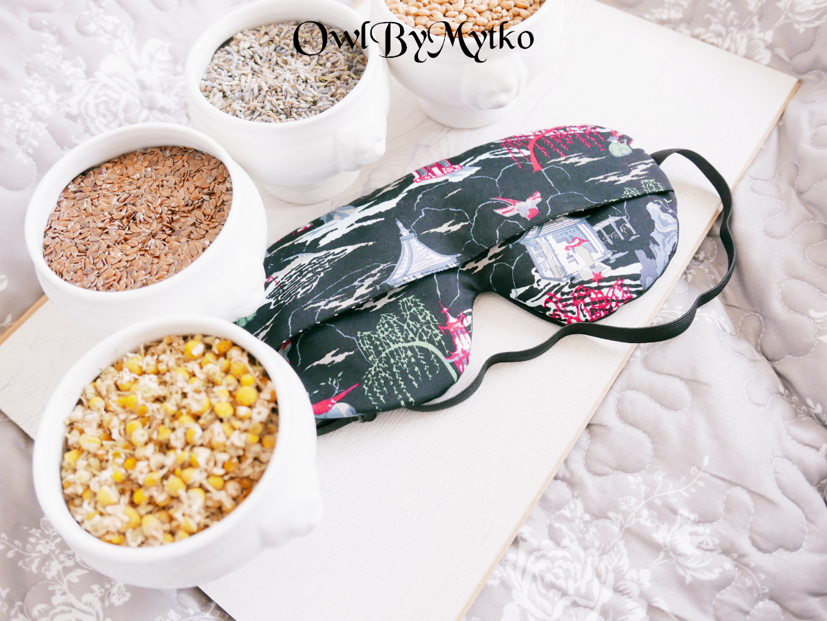 Chines Garden Weighted Eyepatch – Washable Cover, Adjustable Sleep Mask, Aromatherapy with Lavender & Flaxseed - Image 2