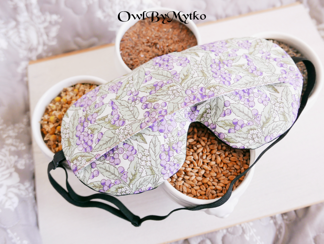 Lilac Berry Weighted Eyepatch – Washable Cover, Adjustable Sleep Mask, Aromatherapy with Lavender & Flaxseed - Image 2