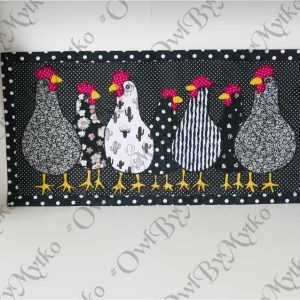 PDF Chicken Applique Table Runner Sewing Pattern: Beginner-Friendly Template (A4, US Letter)