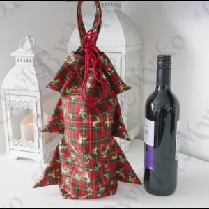 Christmas Tree Bottle Gift Bag, Pouch Sewing Pattern:  Lined Pouch (PDF Pattern)