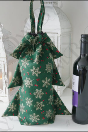 Christmas Tree Bottle Gift Bag, Pouch Sewing Pattern:  Lined Pouch (PDF Pattern)