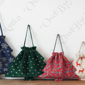 Christmas Tree Gift Pouch Sewing Pattern: 5 Sizes, Lined Pouch (PDF Pattern)