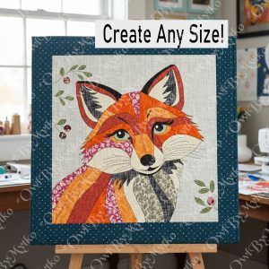 Fox patchwork pattern, Fox quilt pattern, animal quilt, animal patchwork, fox pattern, Fox sewing pattern PDF Template (A4, US Letter)