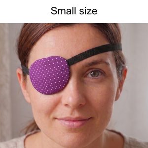3D Adjustable Cotton Eye Patch Dots on Purple Design | Amblyopia & Astigmatism Eye Cover