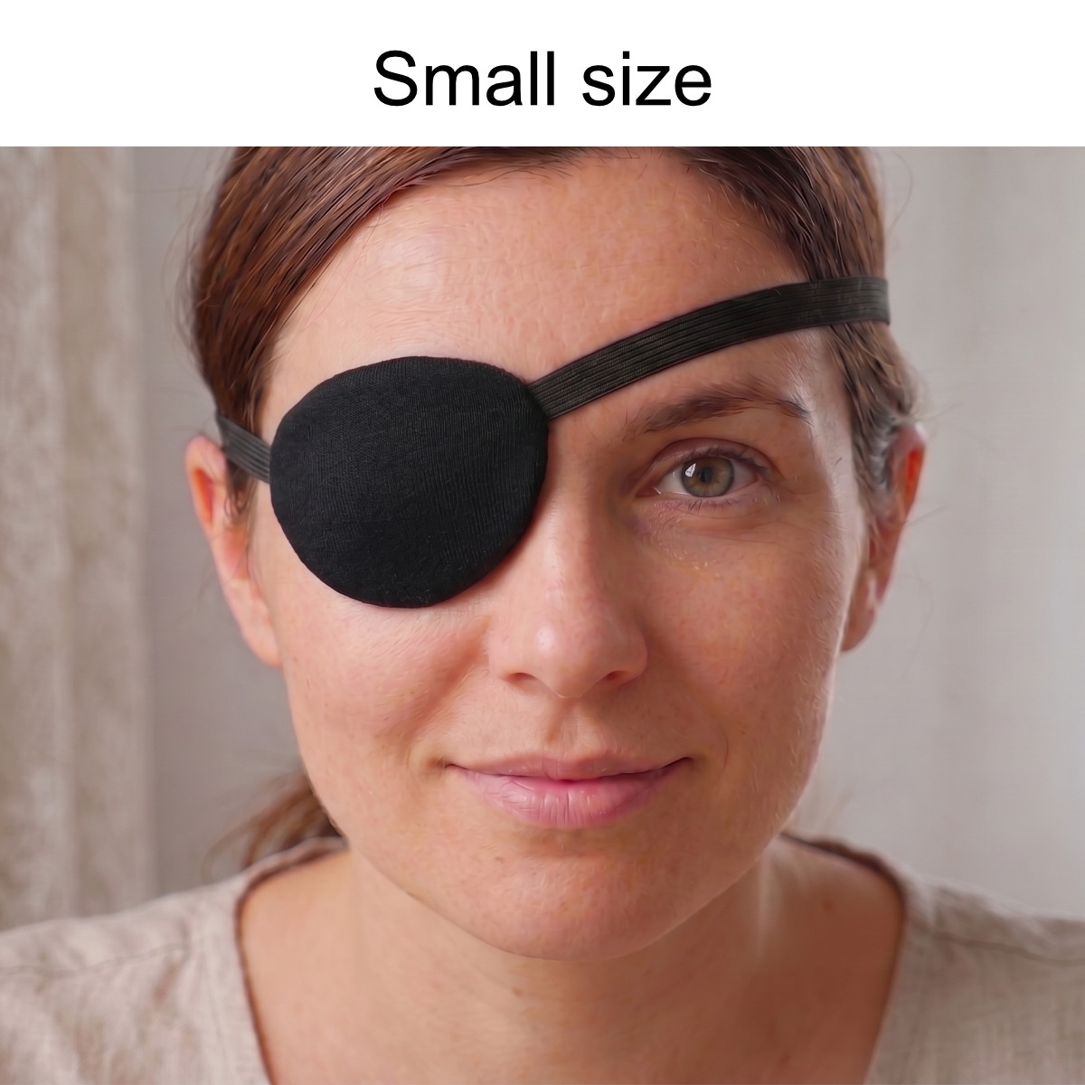 3D Adjustable Cotton Eye Patch Black Design | Amblyopia & Astigmatism Eye Cover - Image 2