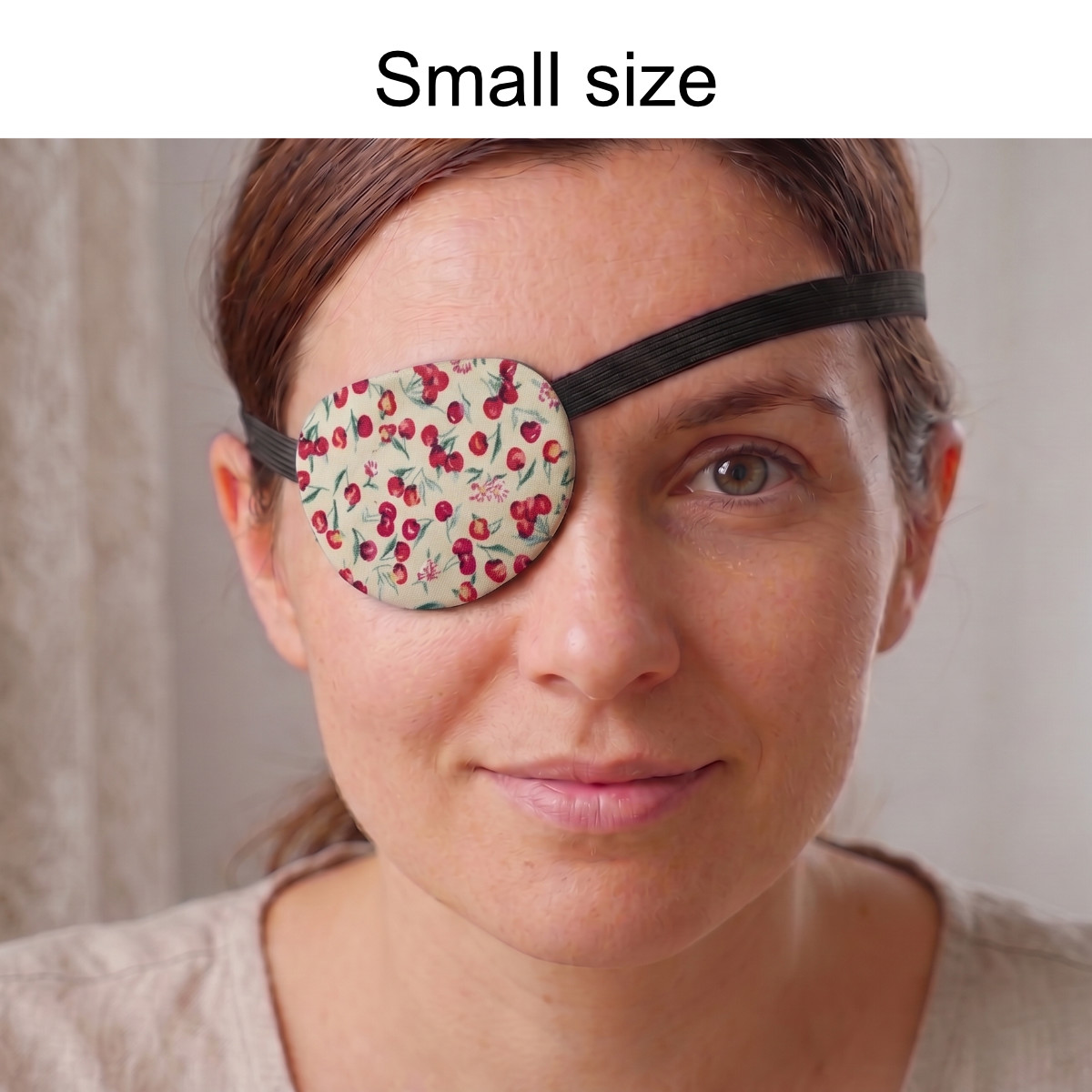 3D Adjustable Cotton Eye Patch Cherry Design | Amblyopia & Astigmatism Eye Cover - Image 2