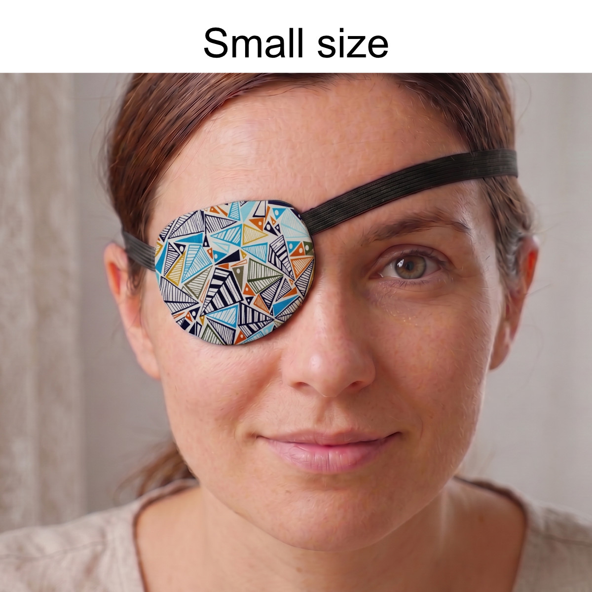 3D Adjustable Cotton Eye Patch Geometric Design | Amblyopia & Astigmatism Eye Cover - Image 2