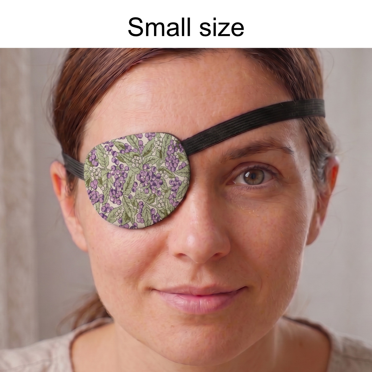 3D Adjustable Cotton Eye Patch Lilac Berry Design | Amblyopia & Astigmatism Eye Cover - Image 2