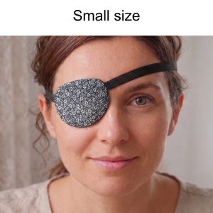 3D Adjustable Cotton Eye Patch Black-White Floral Design | Amblyopia & Astigmatism Eye Cover