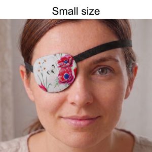 3D Adjustable Cotton Eye Patch Poppy Design | Amblyopia & Astigmatism Eye Cover
