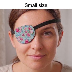 3D Adjustable Cotton Eye Patch Roses on Blue Design | Amblyopia & Astigmatism Eye Cover