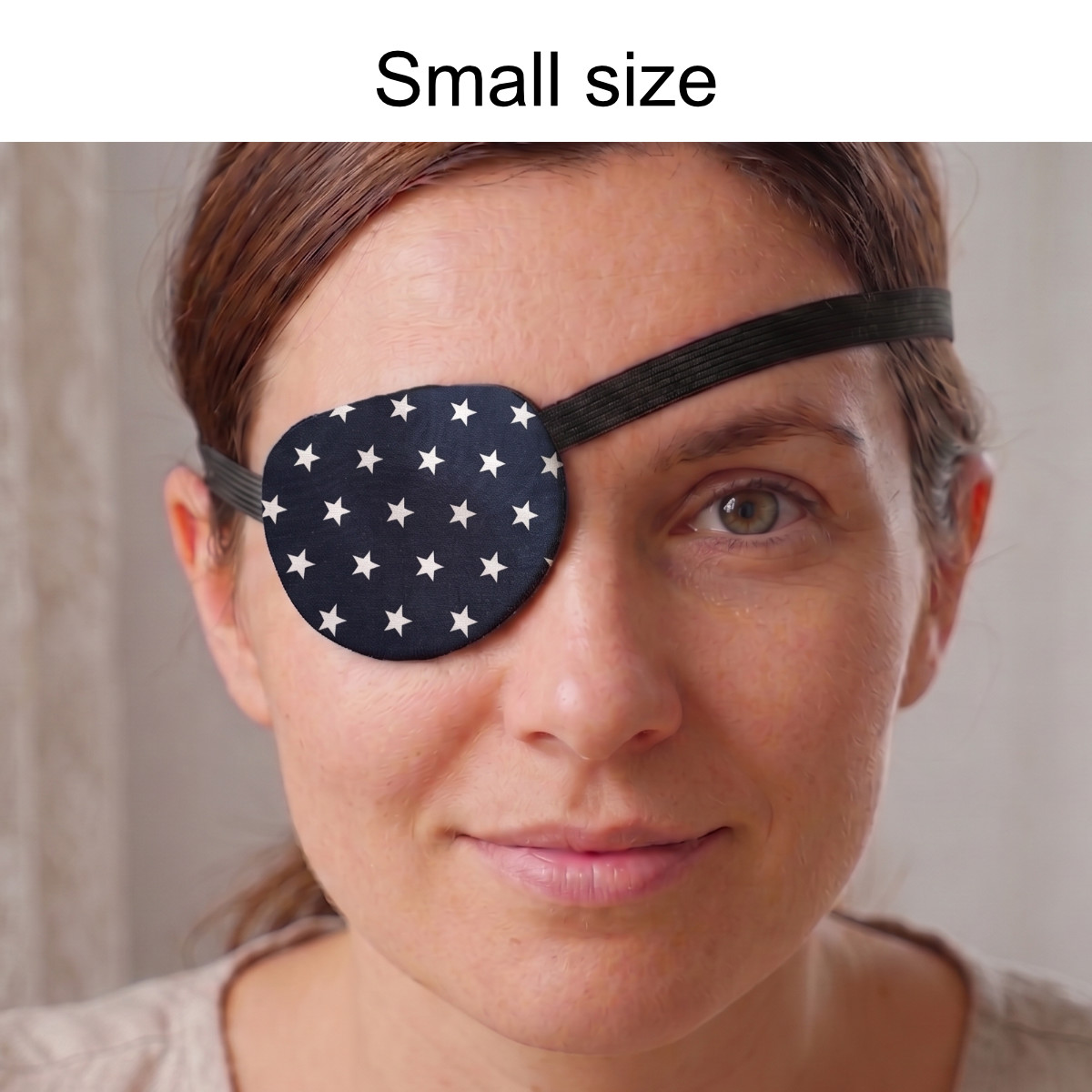 3D Adjustable Cotton Eye Patch Stars on Navy Design | Amblyopia & Astigmatism Eye Cover - Image 2