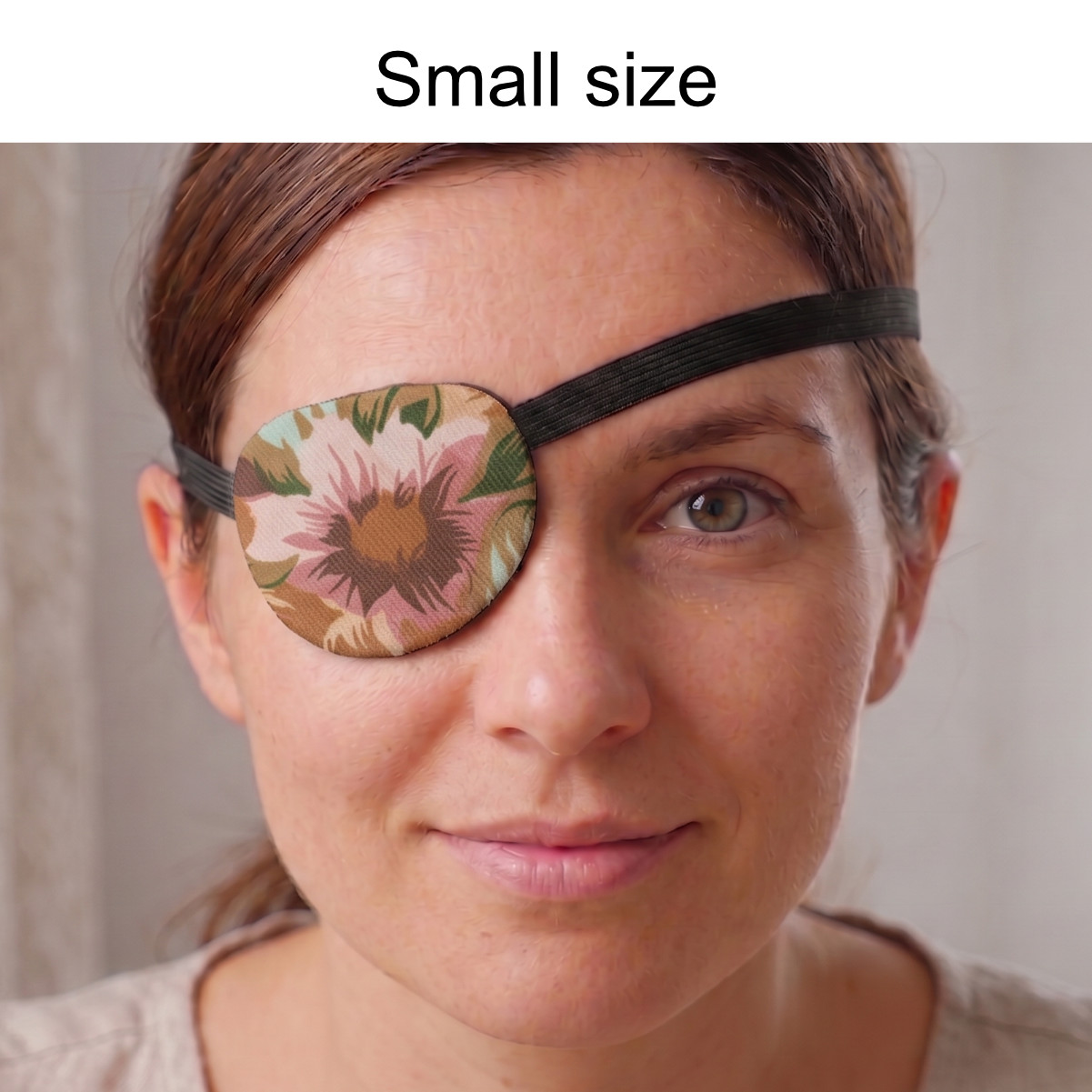 3D Adjustable Cotton Eye Patch | Botanical Design | Amblyopia & Astigmatism Eye Cover - Image 2