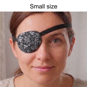 3D Adjustable Cotton Eye Patch | Dark Silver Berry Design | Amblyopia & Astigmatism Eye Cover
