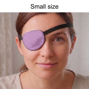 3D Adjustable Cotton Eye Patch Dots on Lilac Design | Amblyopia & Astigmatism Eye Cover