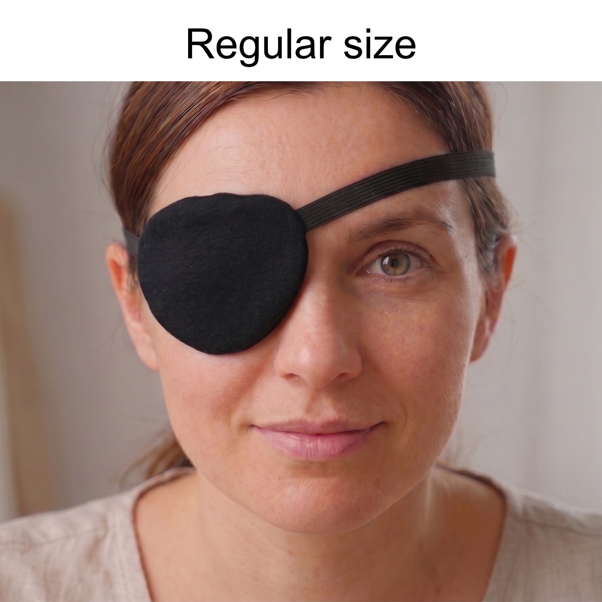 3D Adjustable Cotton Eye Patch Black Design | Amblyopia & Astigmatism Eye Cover - Image 3