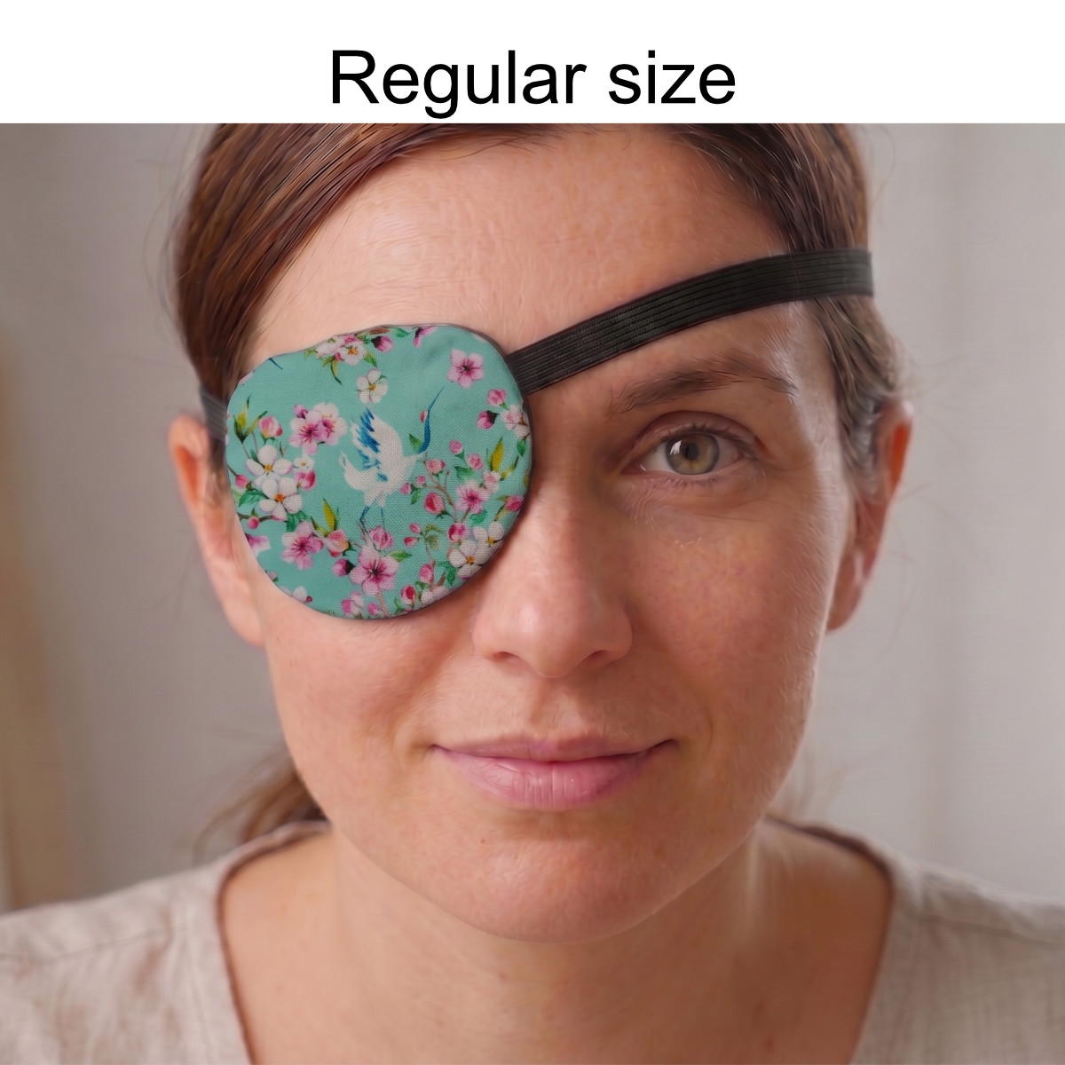 3D Adjustable Cotton Eye Patch Cranes Design | Amblyopia & Astigmatism Eye Cover - Image 3